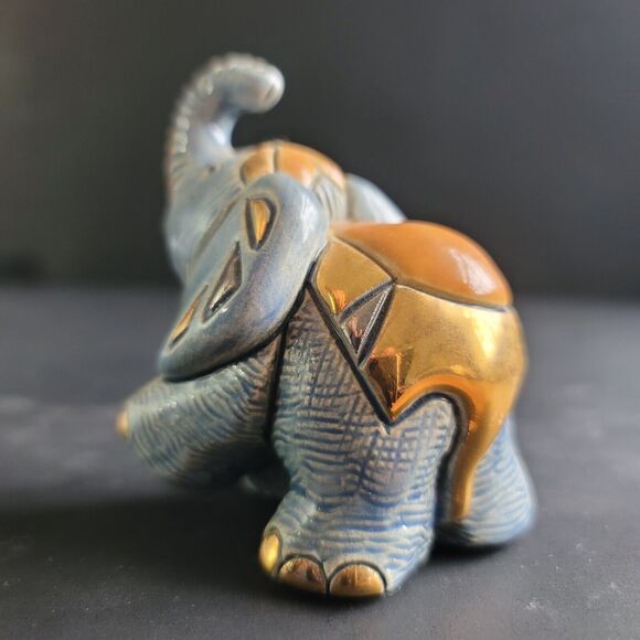 Rinconada Design Rinca Babies Collection #1704 Elephant Blue Gold & Platinum - Picture 6 of 12